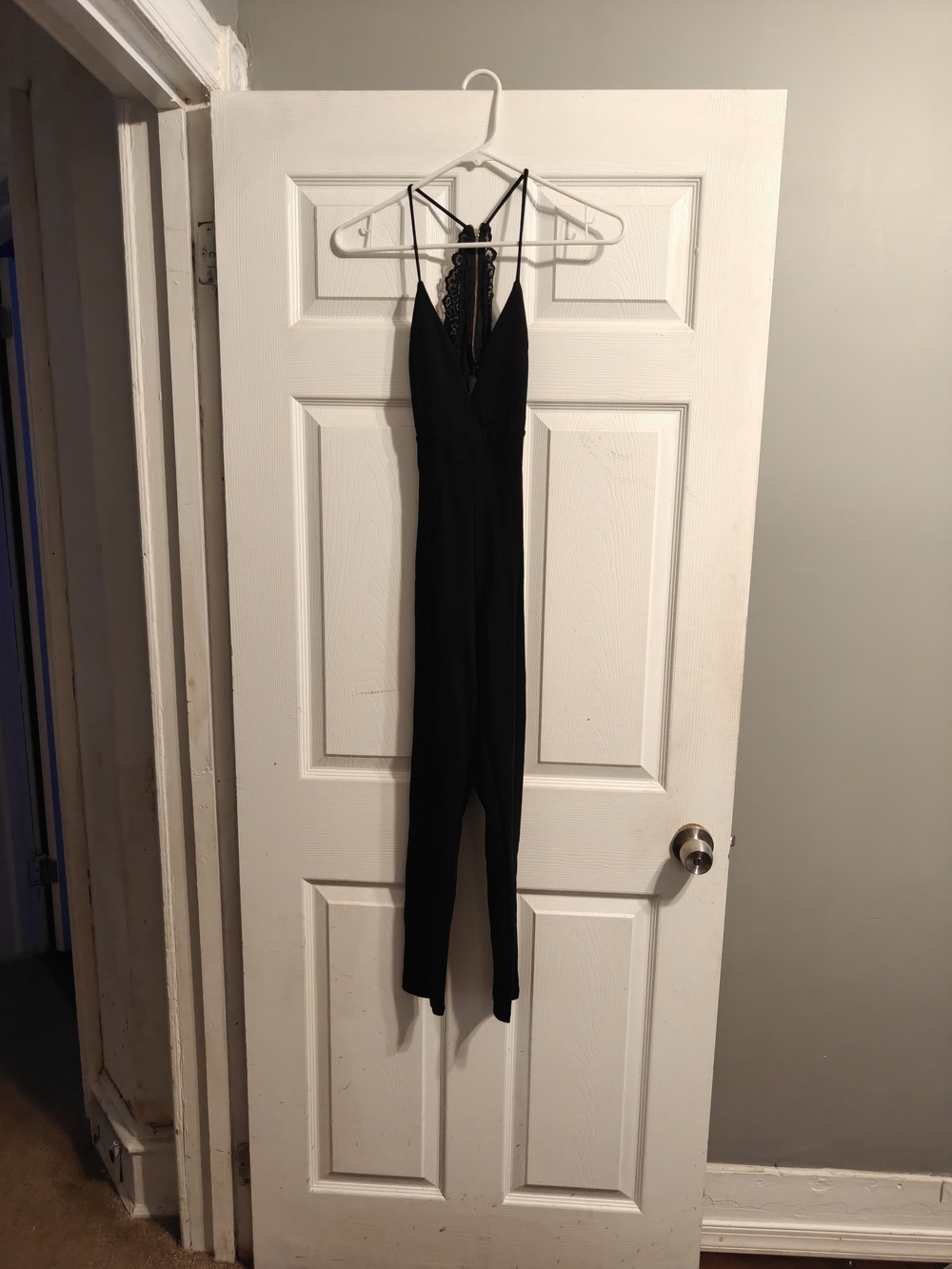 Black Lace-Back Jumpsuit